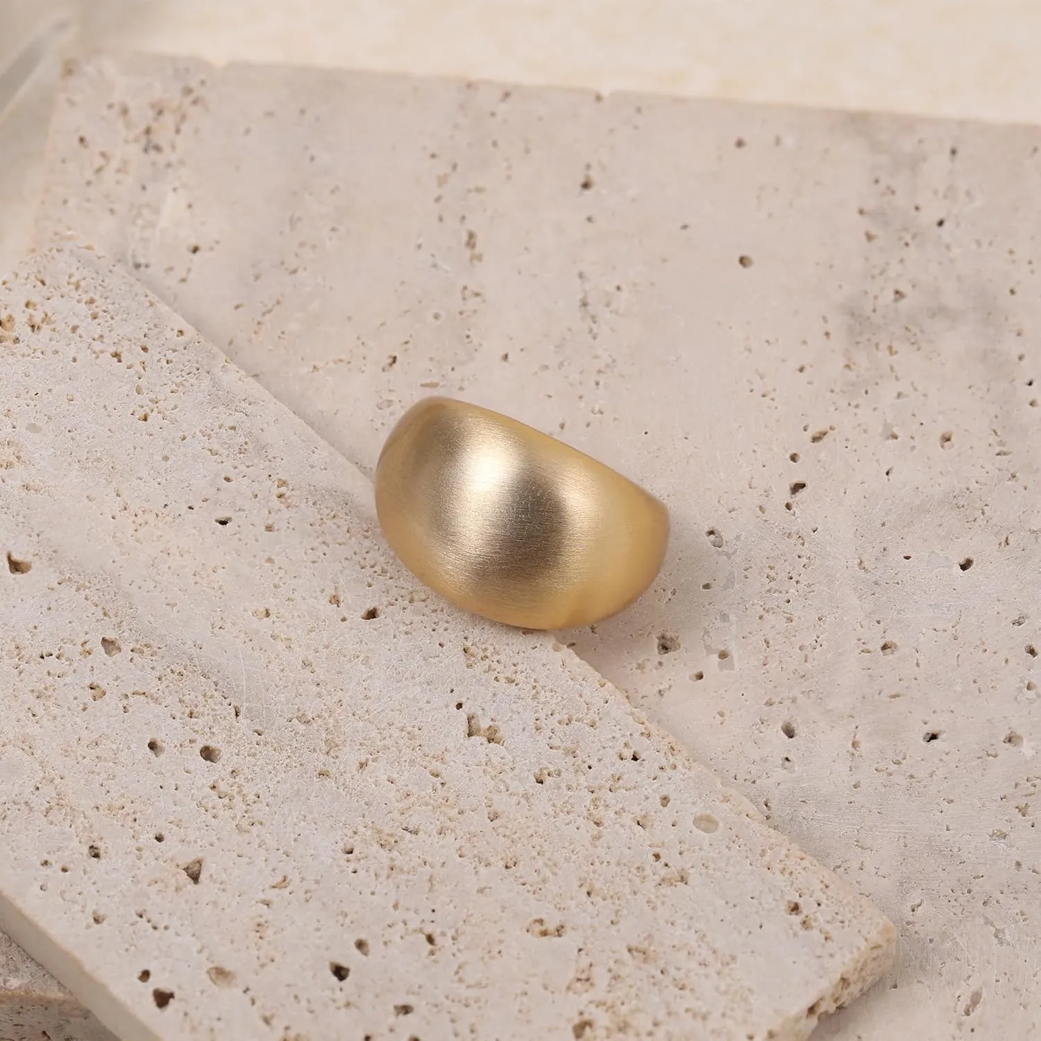 14K Gold Plated Rings for Women Fashion Open Statement Vintage Chunky Adjustable Band Cocktail Rings Jewelry for Her
