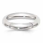14k White Gold 4mm Standard Comfort Fit Wedding Band Ring