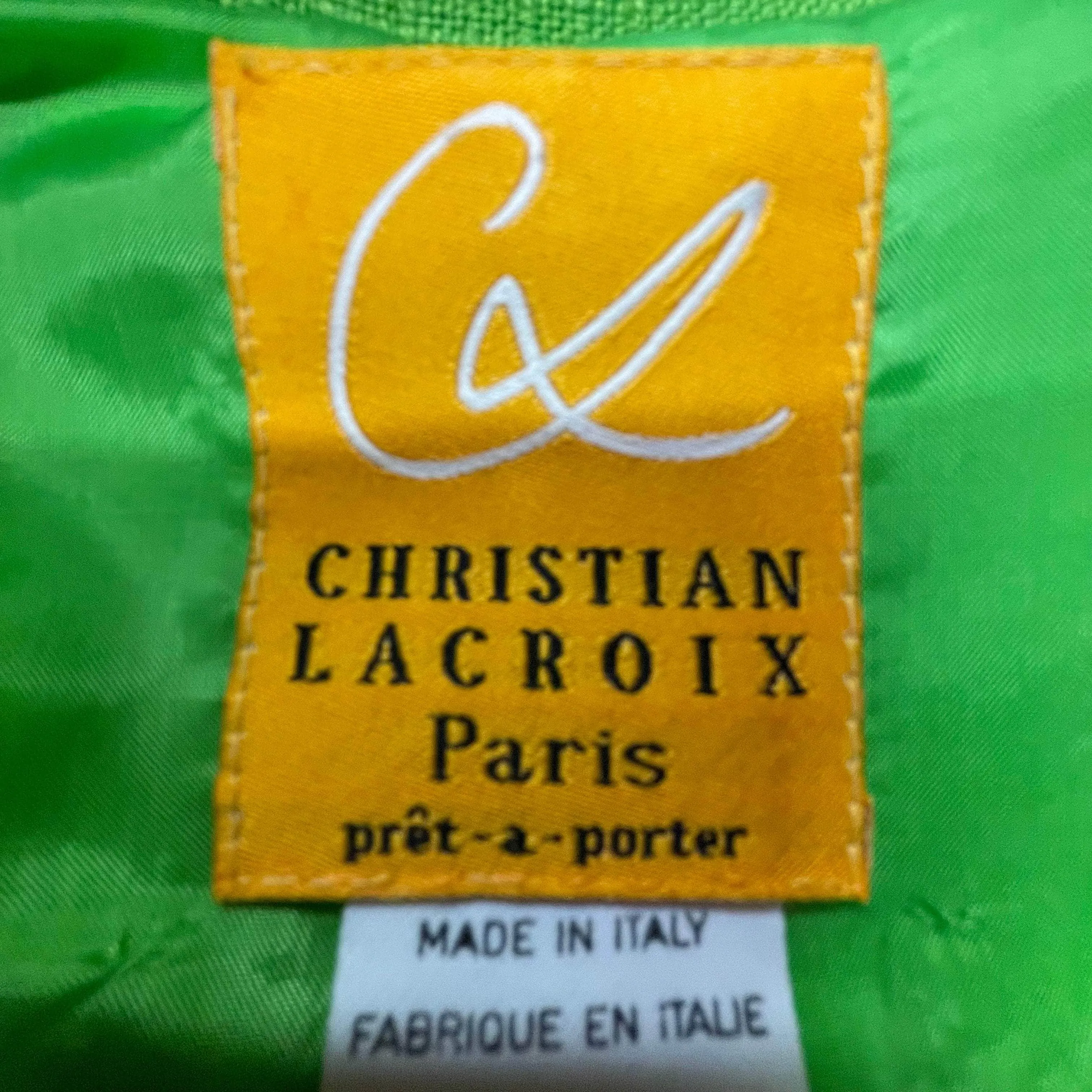 1980s Christian Lacroix Lime Blazer and Skirt Set Small/Medium