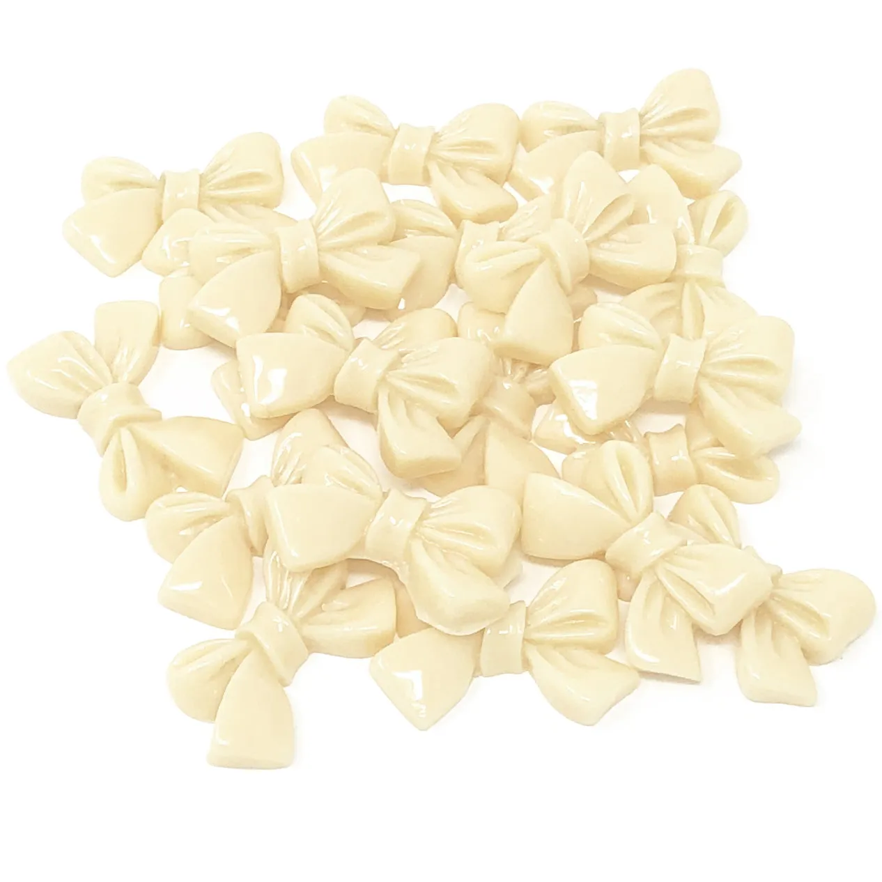 25mm Resin Bow Flatbacks - Pack of 20