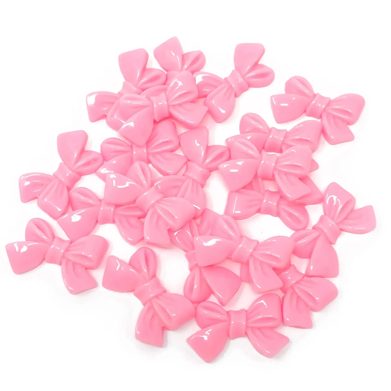 25mm Resin Bow Flatbacks - Pack of 20