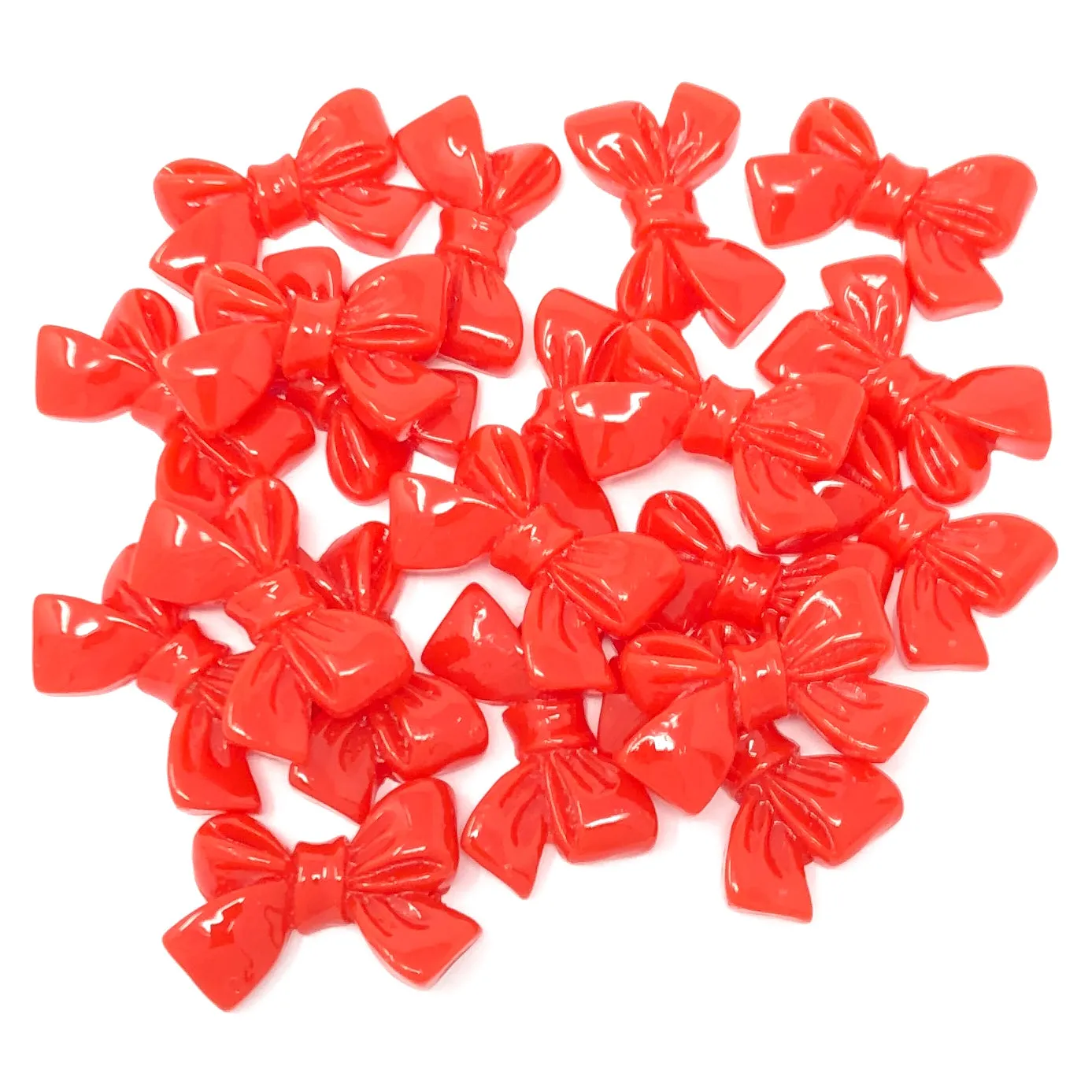 25mm Resin Bow Flatbacks - Pack of 20