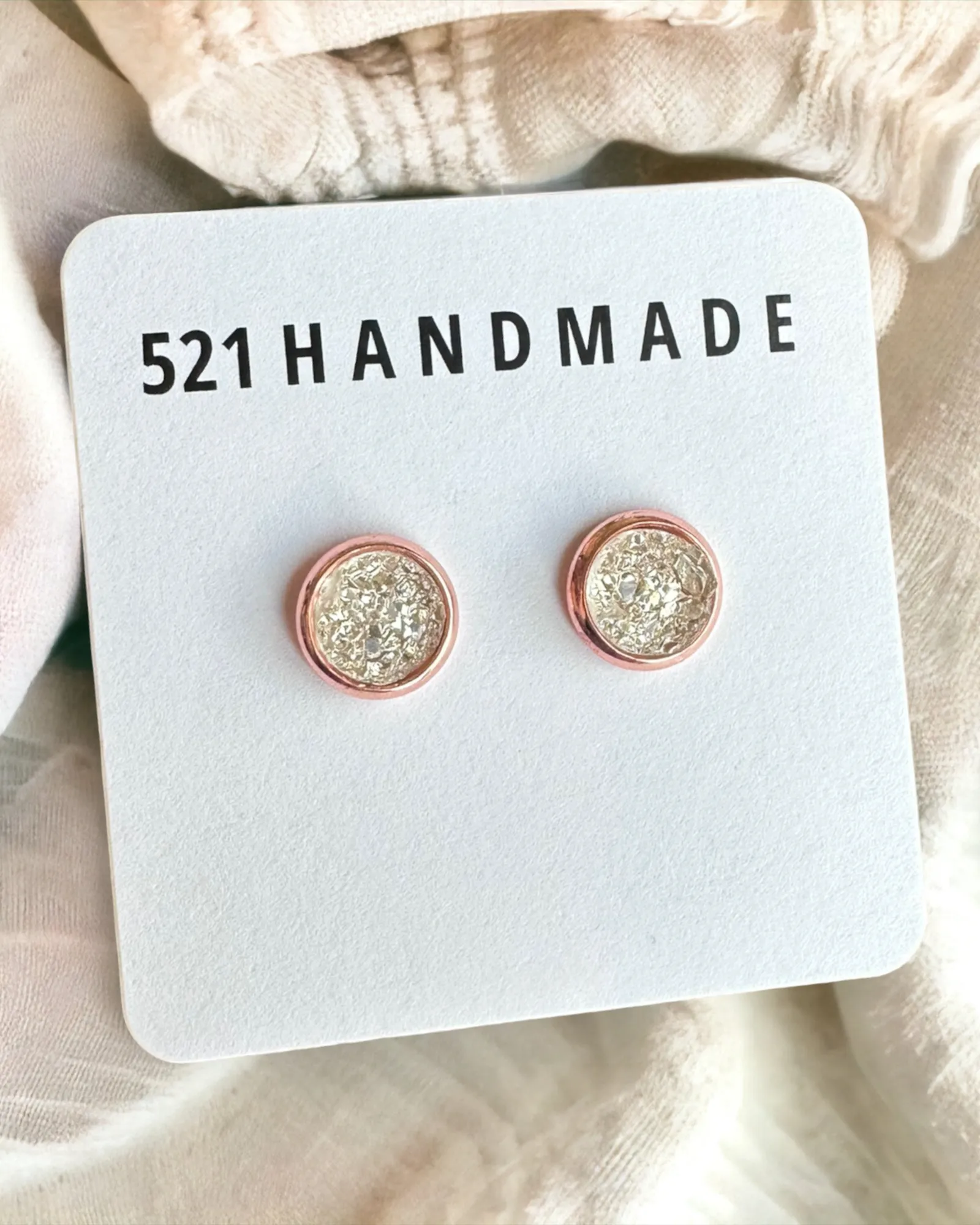 8mm Shimmer Sparkly Druzy Stud