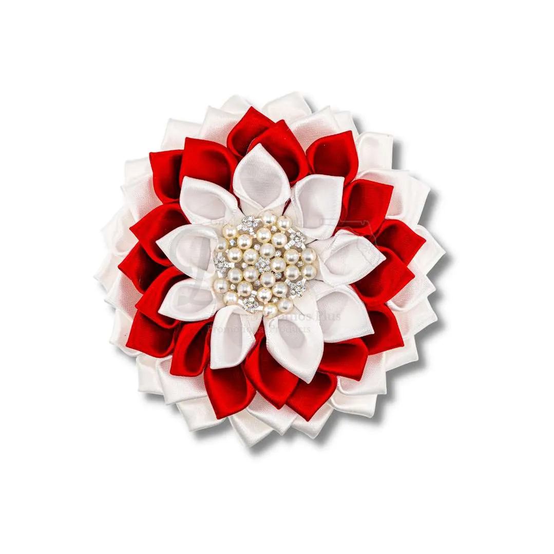 Delta Sigma Theta ΔΣΘ Silk Flower Brooch