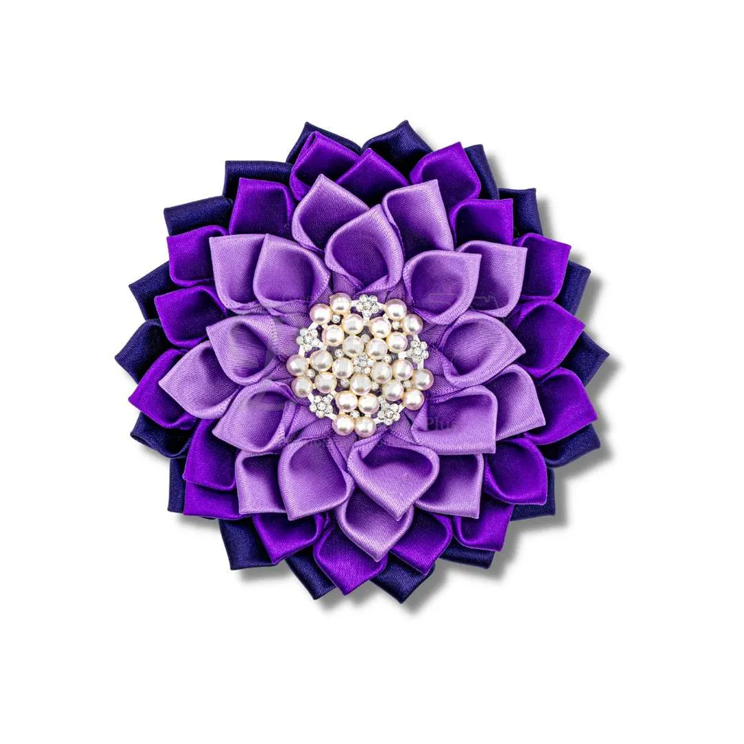 Delta Sigma Theta ΔΣΘ Silk Flower Brooch