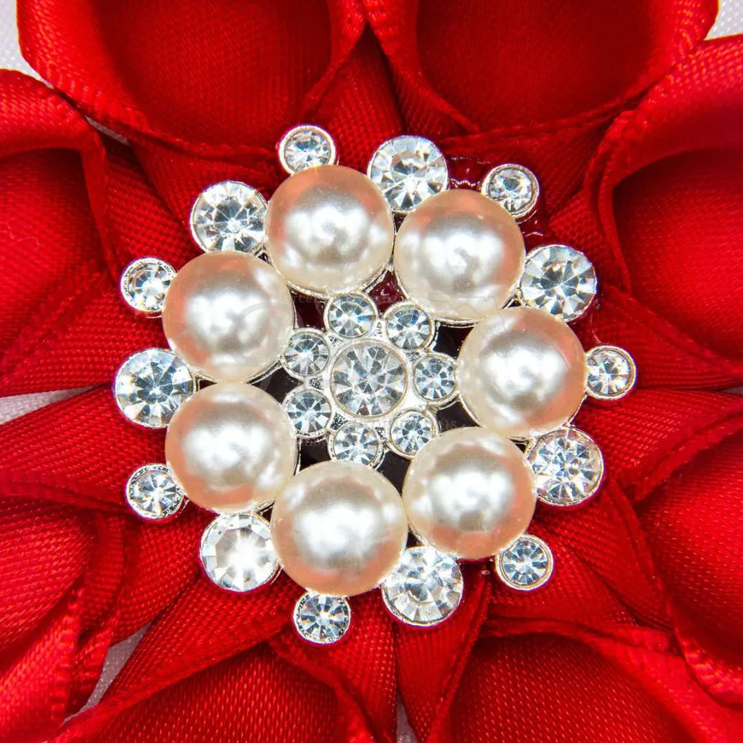 Delta Sigma Theta ΔΣΘ Silk Flower Brooch