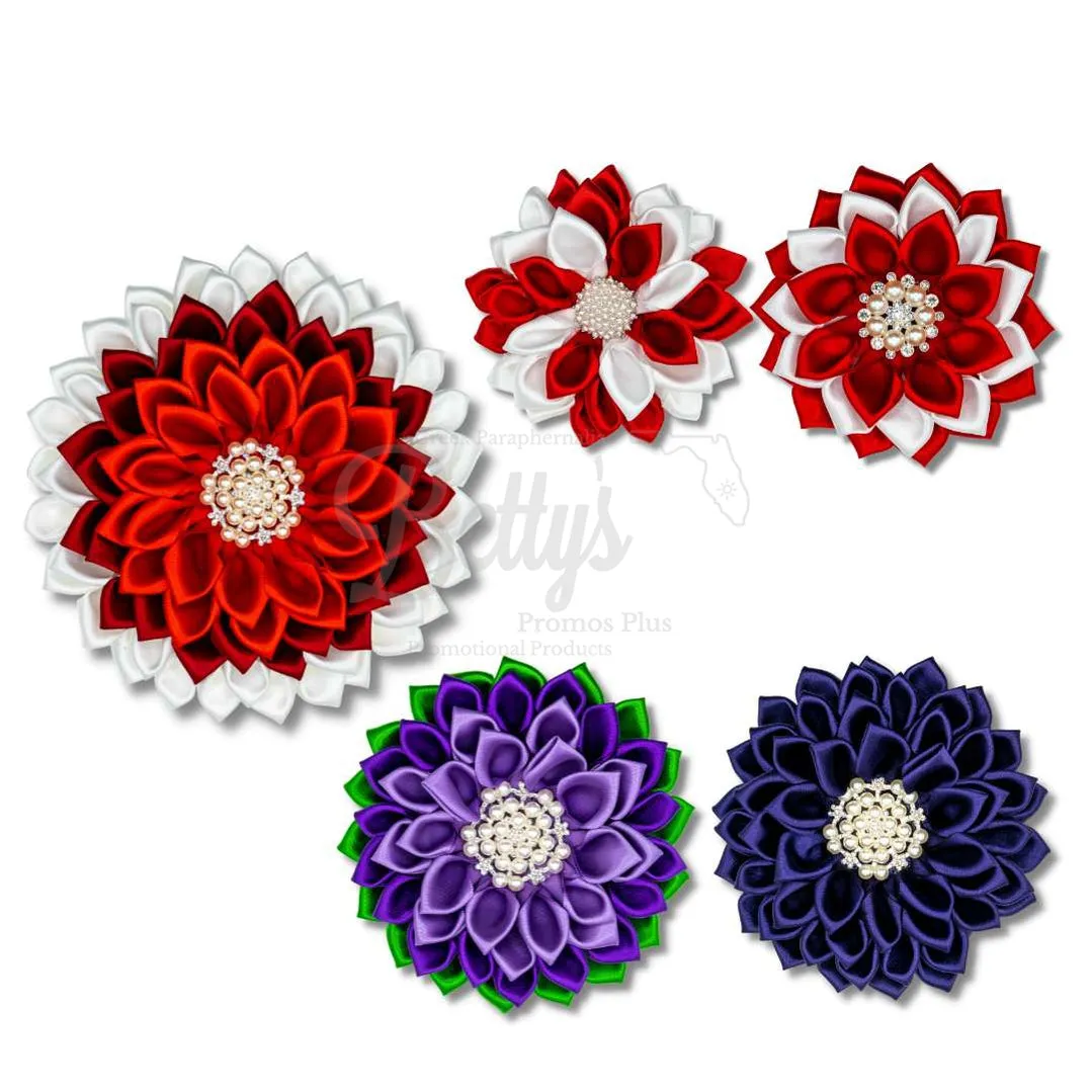 Delta Sigma Theta ΔΣΘ Silk Flower Brooch