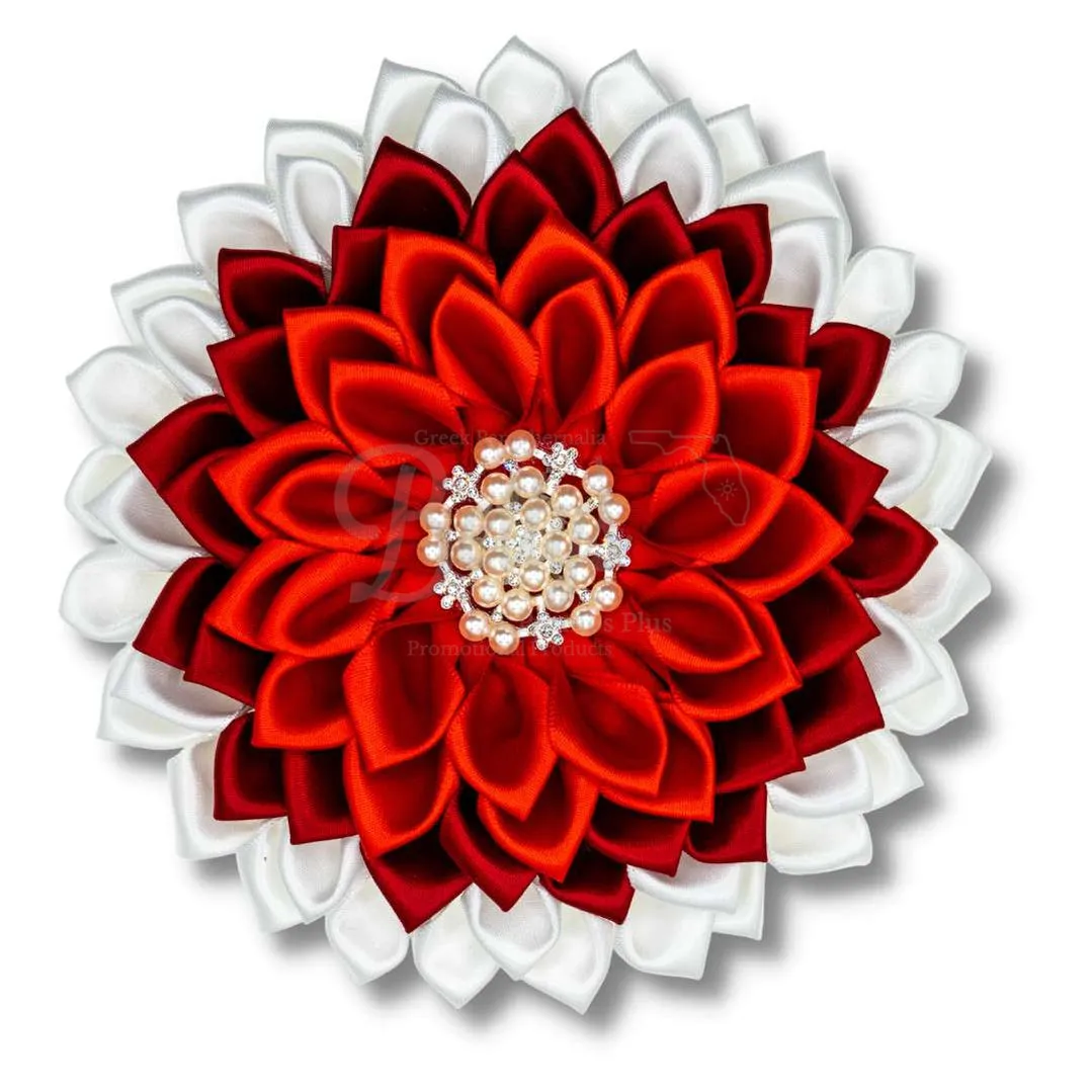 Delta Sigma Theta ΔΣΘ Silk Flower Brooch