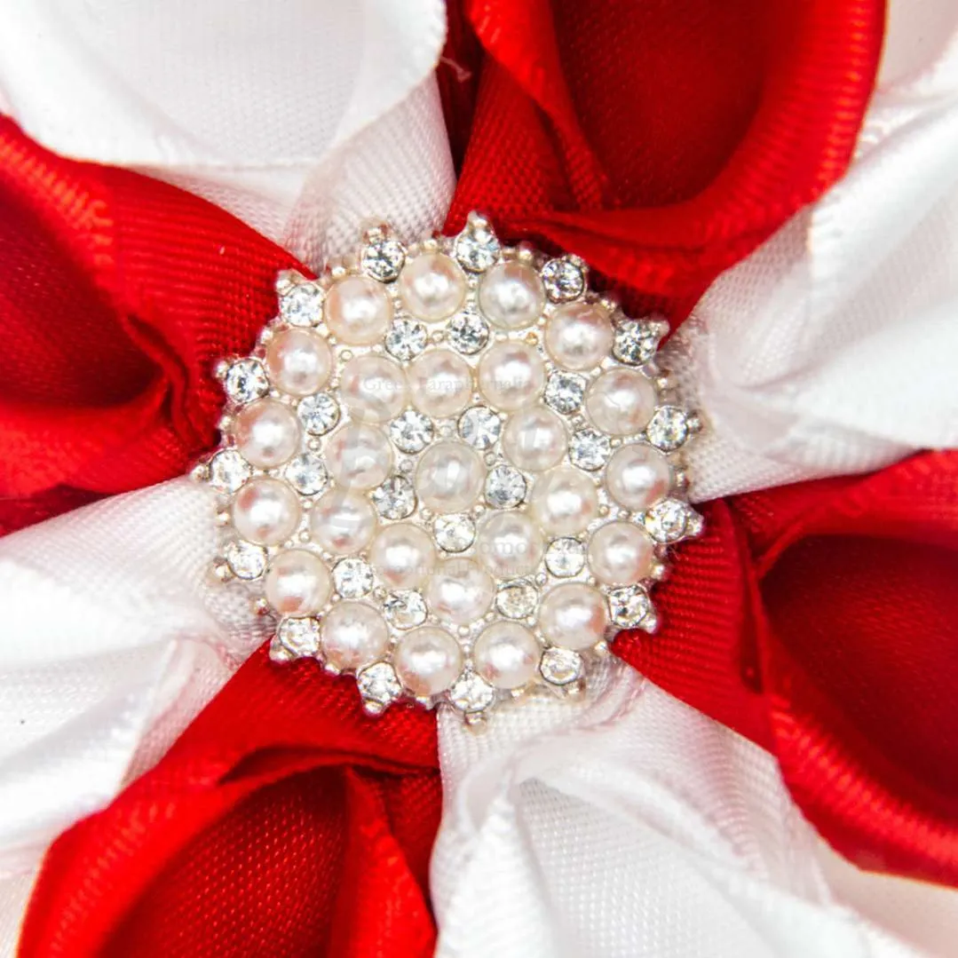 Delta Sigma Theta ΔΣΘ Silk Flower Brooch