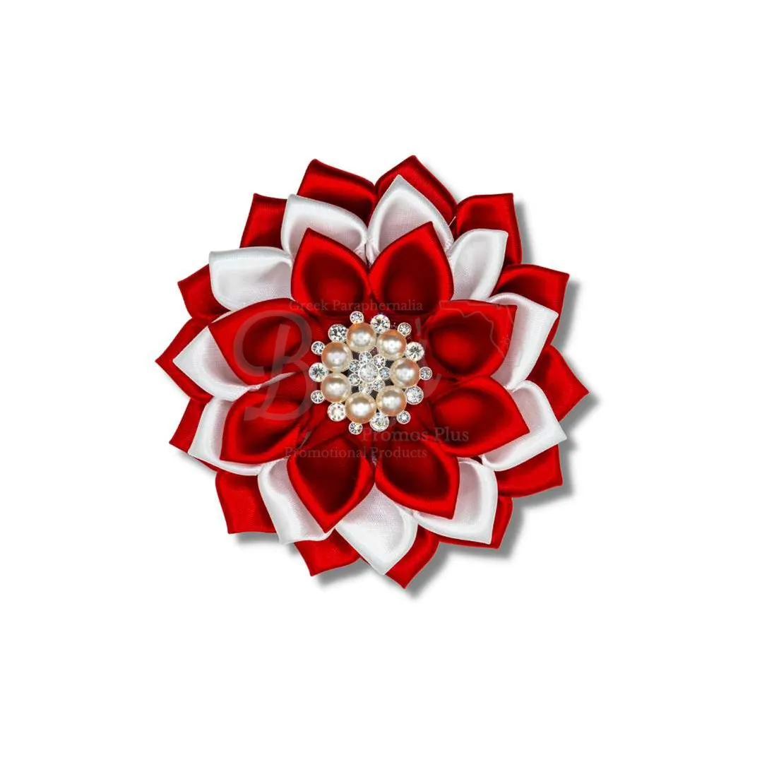 Delta Sigma Theta ΔΣΘ Silk Flower Brooch