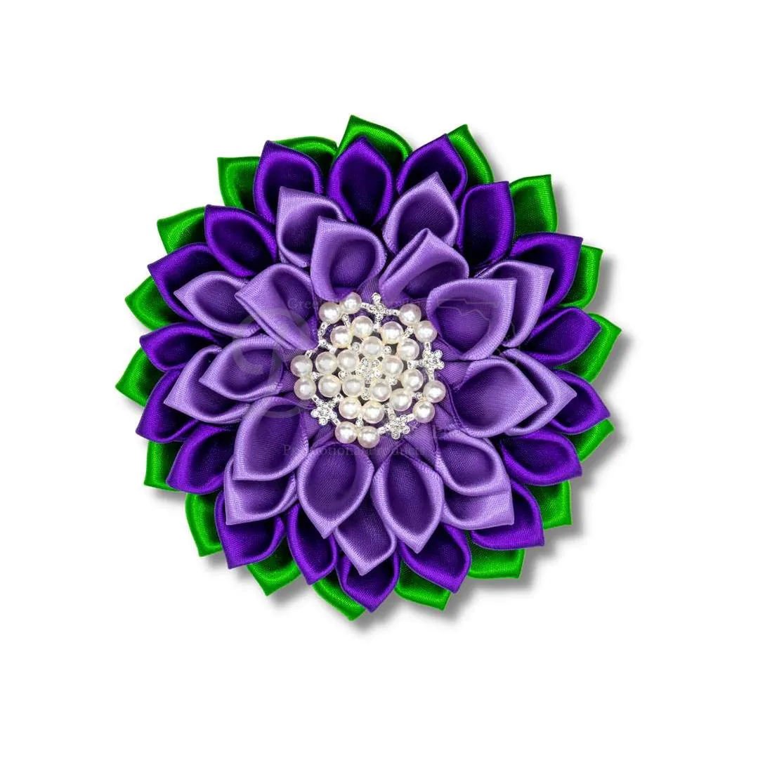Delta Sigma Theta ΔΣΘ Silk Flower Brooch