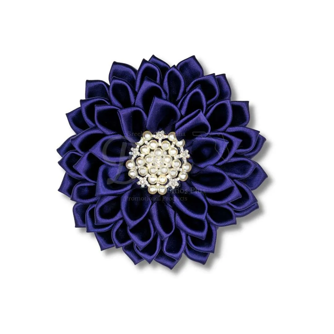 Delta Sigma Theta ΔΣΘ Silk Flower Brooch