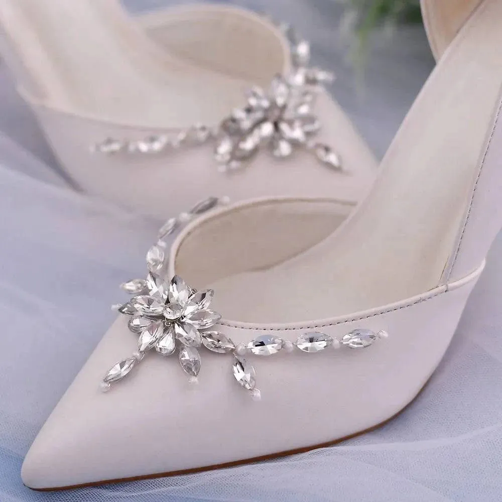 European Wedding Shoe Buckle Brooch - Shiny Rhinestone Decorations