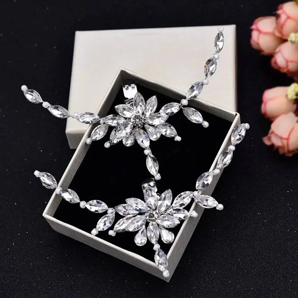 European Wedding Shoe Buckle Brooch - Shiny Rhinestone Decorations