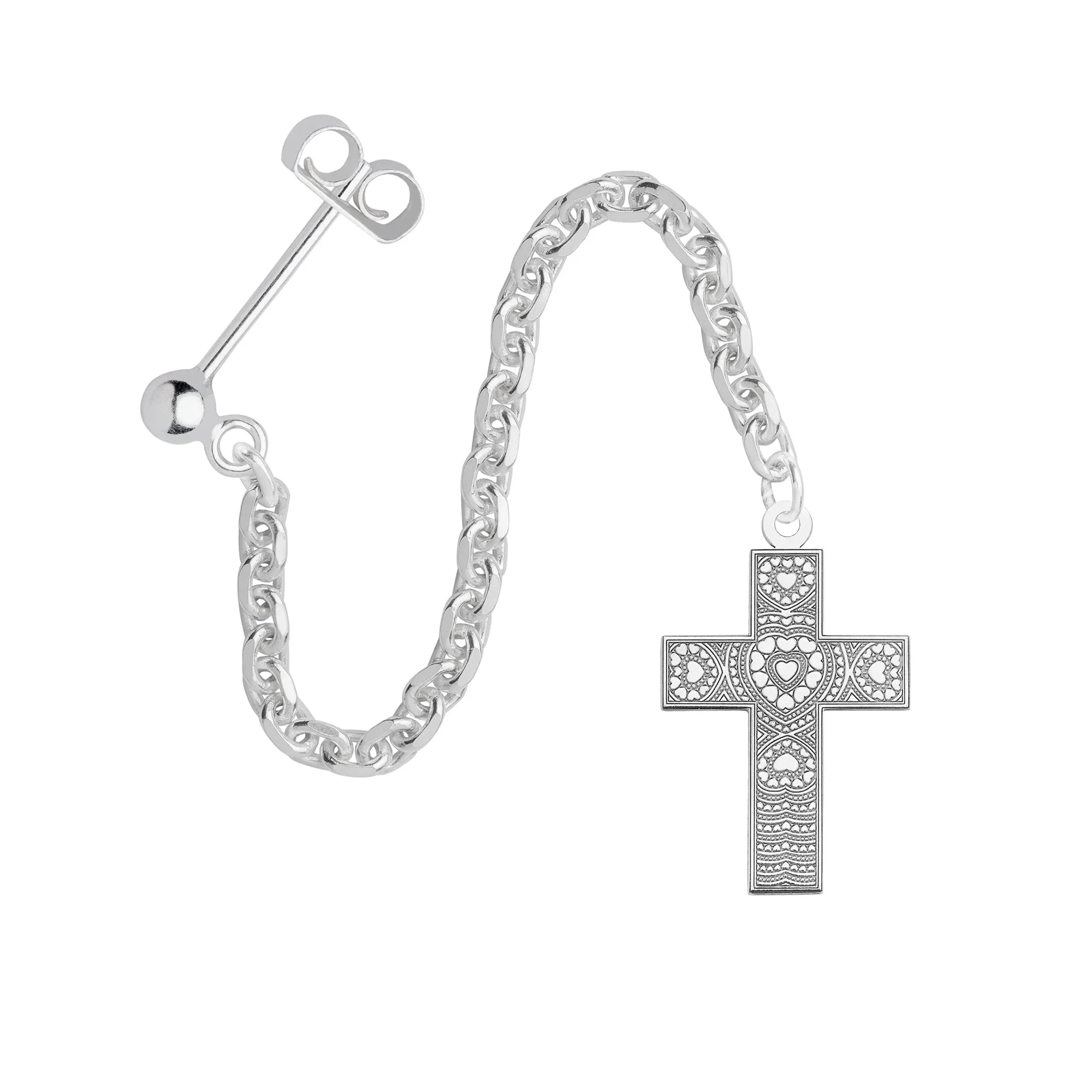 Heart Cross Single Earring