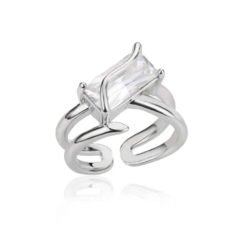 Heart Four Leaf Clover Rings for Women Adjustable Lucky Stainless Steel Ring 2023 Trend Wedding Luxury Jewelry anillos mujer