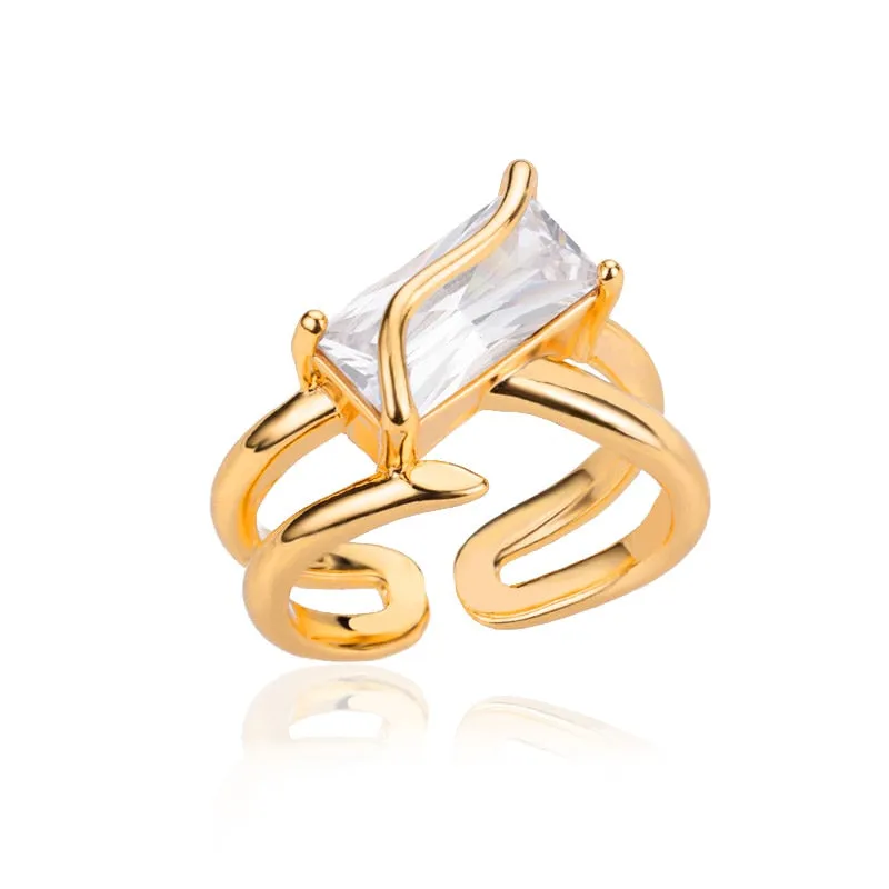 Heart Four Leaf Clover Rings for Women Adjustable Lucky Stainless Steel Ring 2023 Trend Wedding Luxury Jewelry anillos mujer