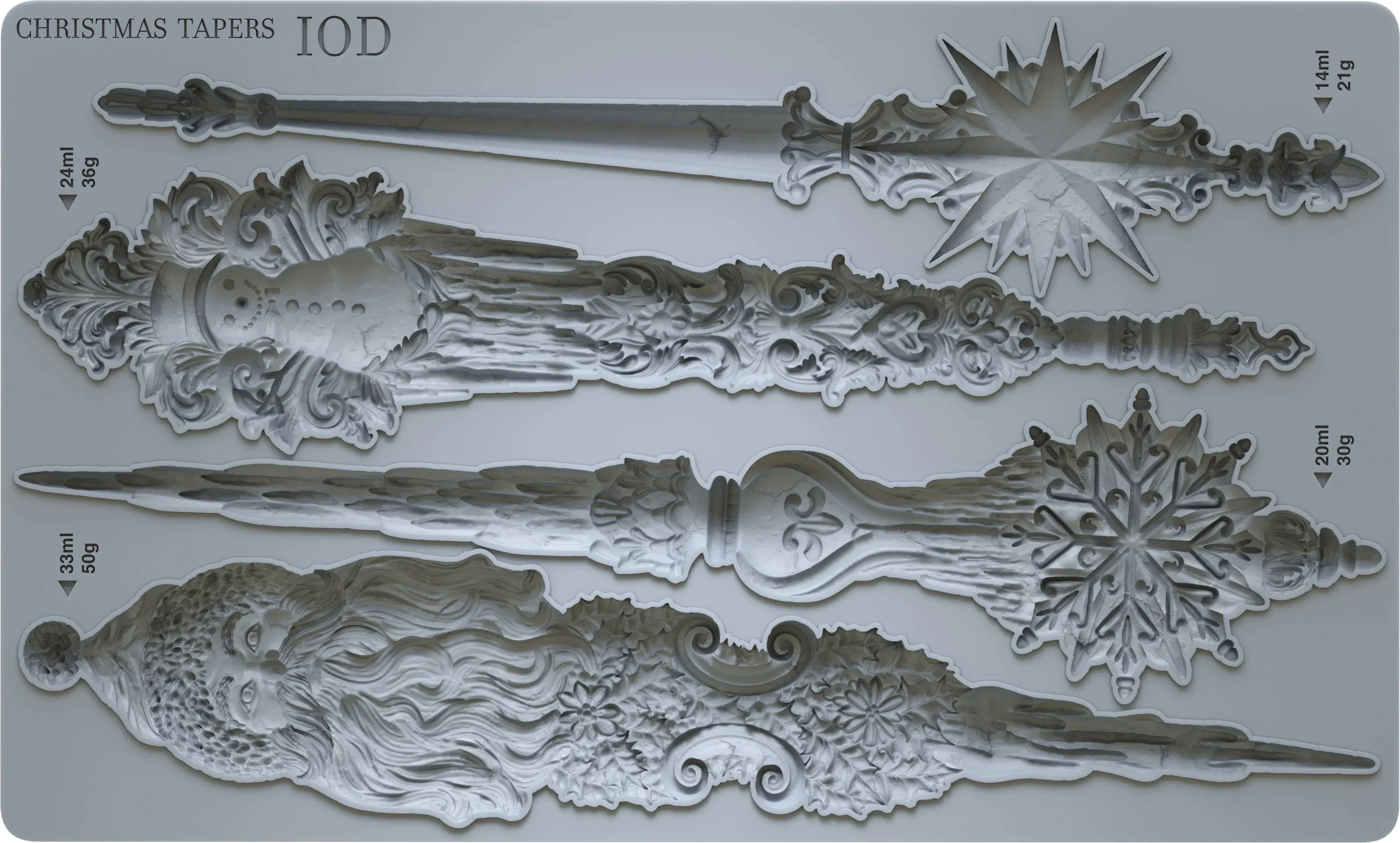 Iron Orchid Design Christmas Tapers 6x10 IOD Mould Limited Edition
