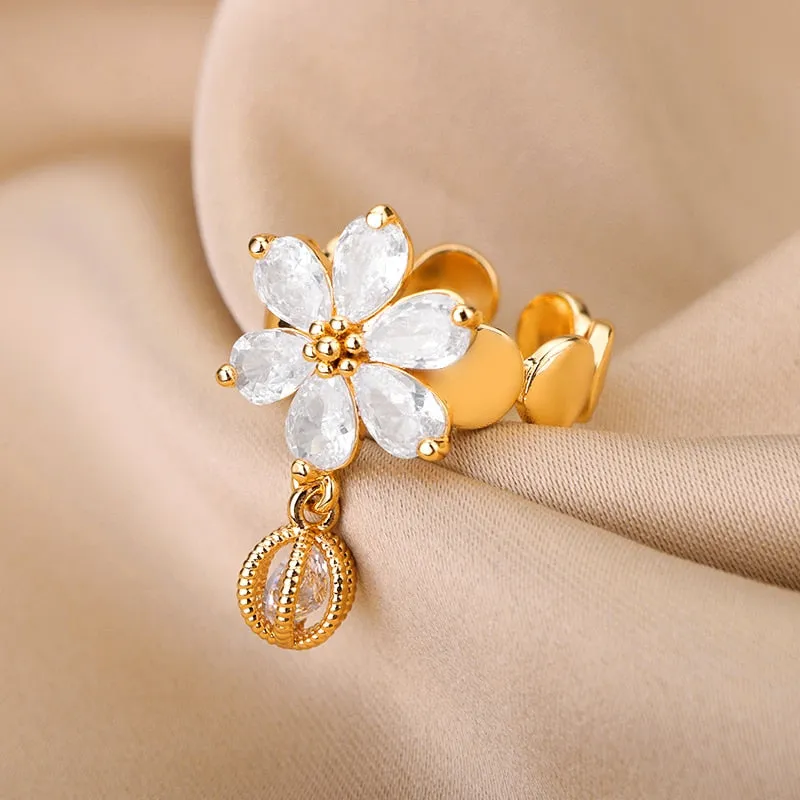 Lucky Turkish Evil Eye Rings For Women Opening Adjustable Stainless Steel Ring 2023 Trend Luxury Wedding Couple Jewelry Gift