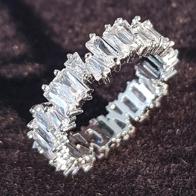luxury 925 sterling silver wedding band eternity ring for women big gift for ladies love wholesale lots bulk jewelry R4577