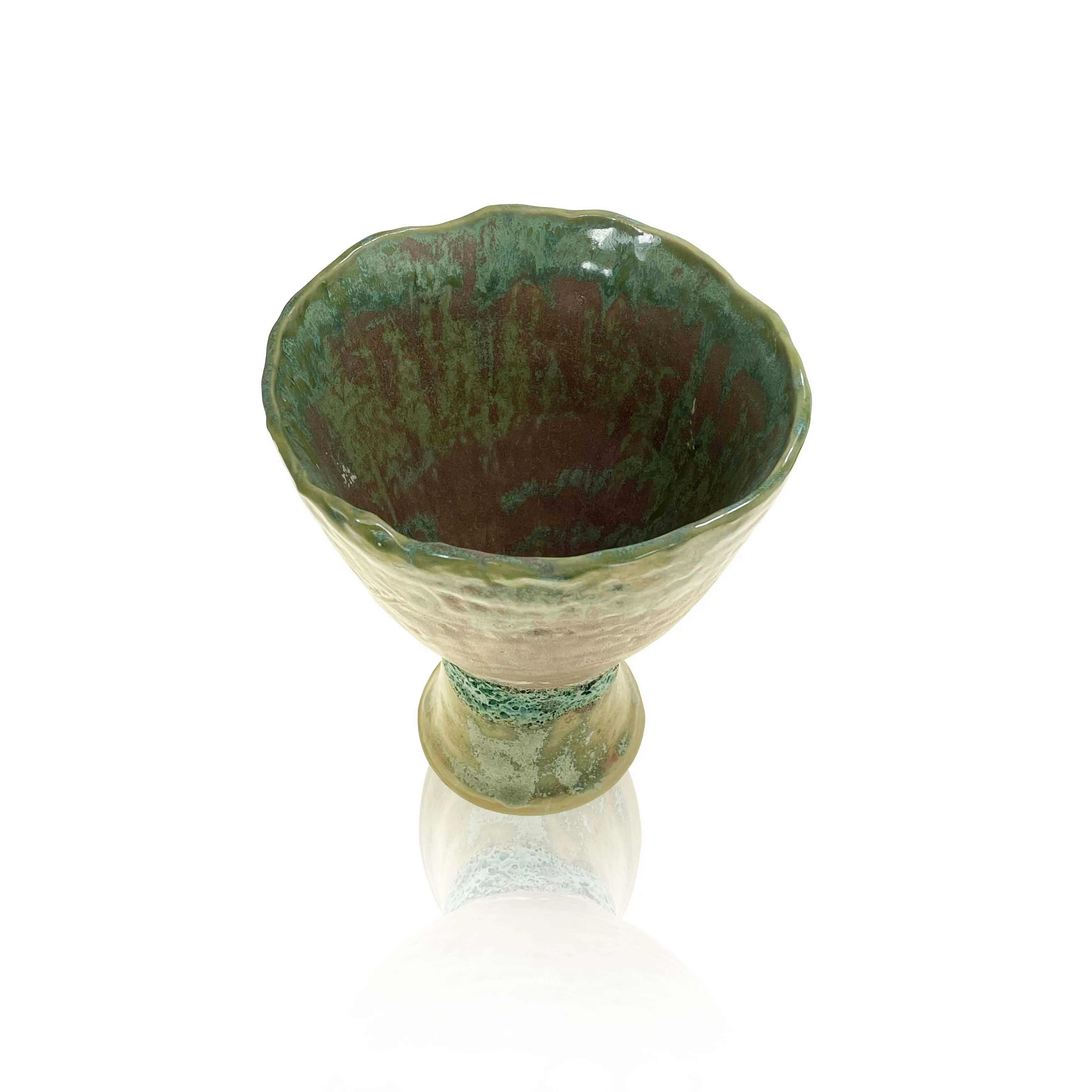 Medium Goblet Vase - Pink/Aqua