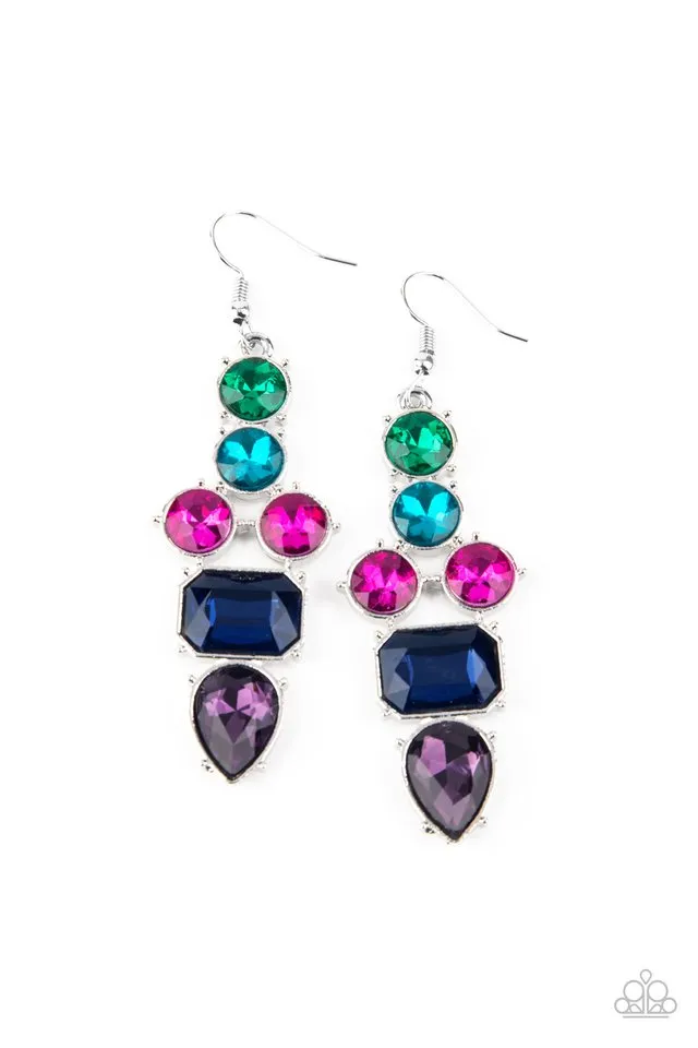 Paparazzi Earring ~ Look At Me GLOW! - Blue
