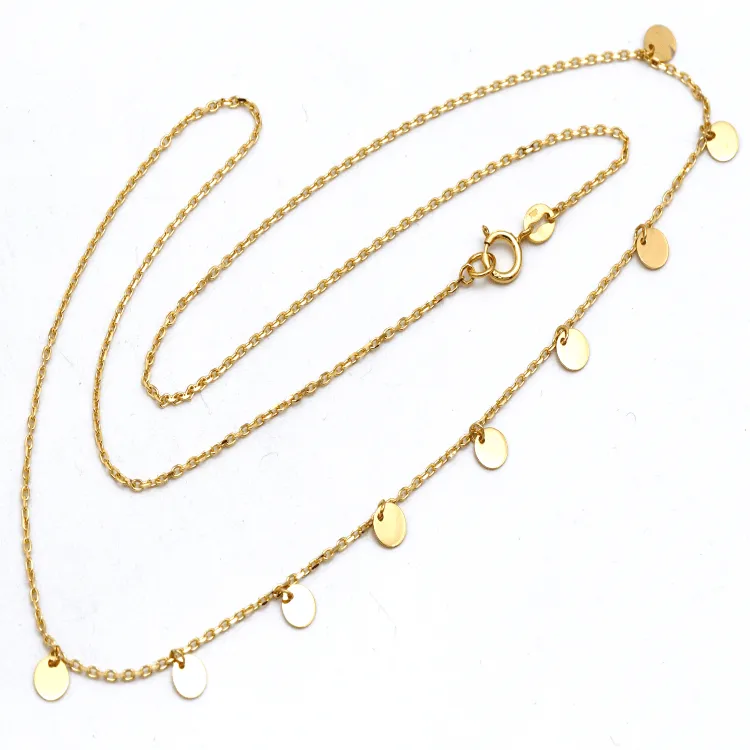 Real Gold Minimalist Charms Dangler Hanging Necklace (45 C.M) 6874 N1419