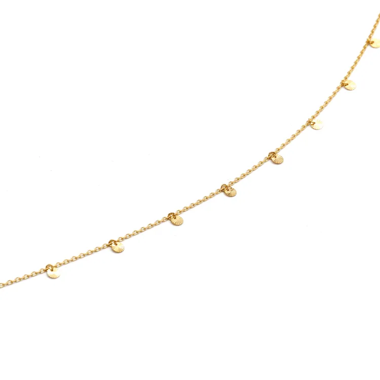 Real Gold Minimalist Charms Dangler Hanging Necklace (45 C.M) 6874 N1419