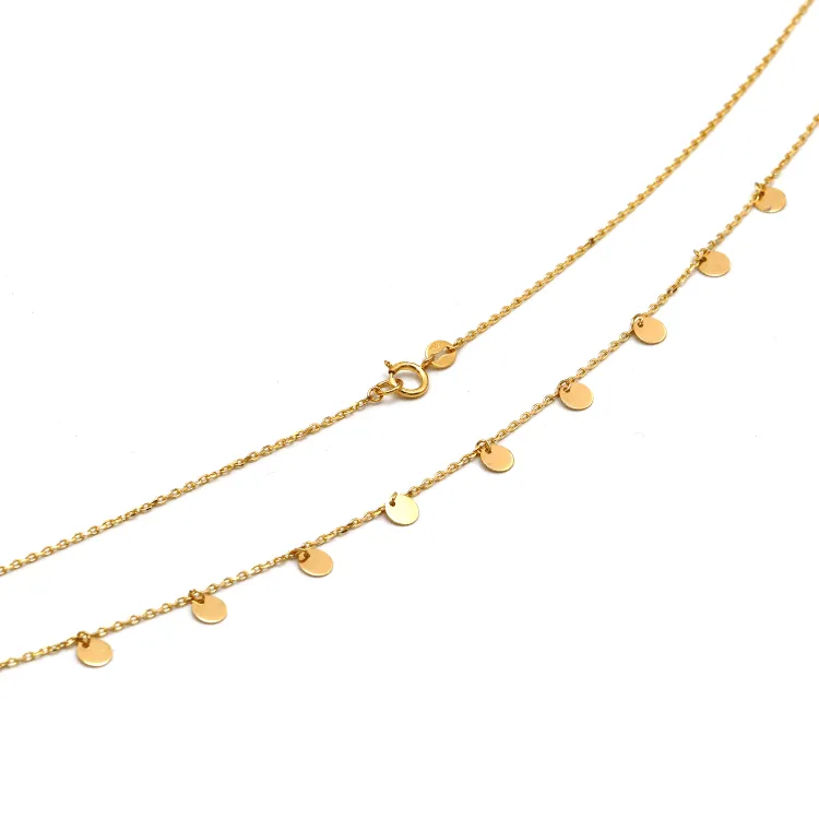 Real Gold Minimalist Charms Dangler Hanging Necklace (45 C.M) 6874 N1419