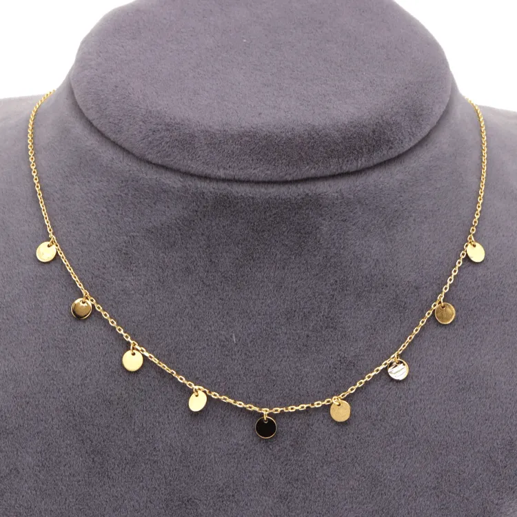 Real Gold Minimalist Charms Dangler Hanging Necklace (45 C.M) 6874 N1419