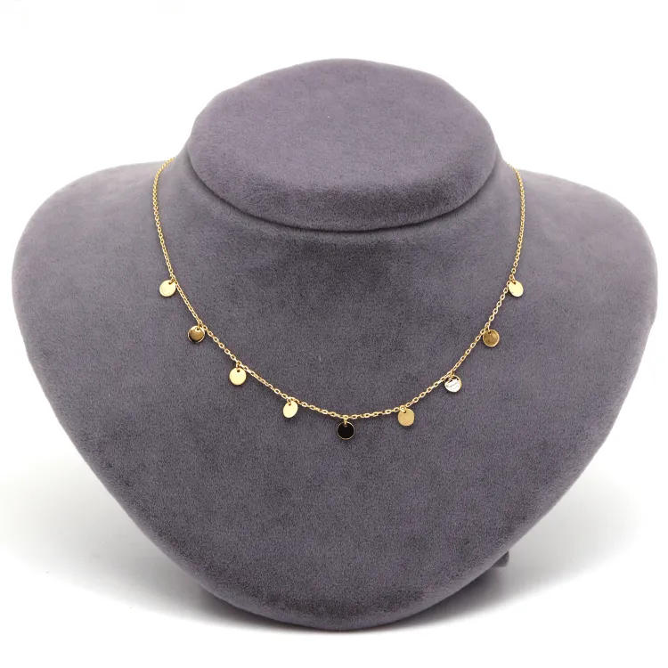 Real Gold Minimalist Charms Dangler Hanging Necklace (45 C.M) 6874 N1419