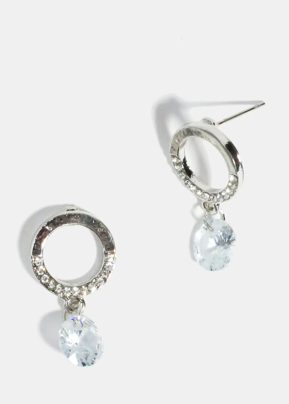 Rhinestone Circle Stud Earrings