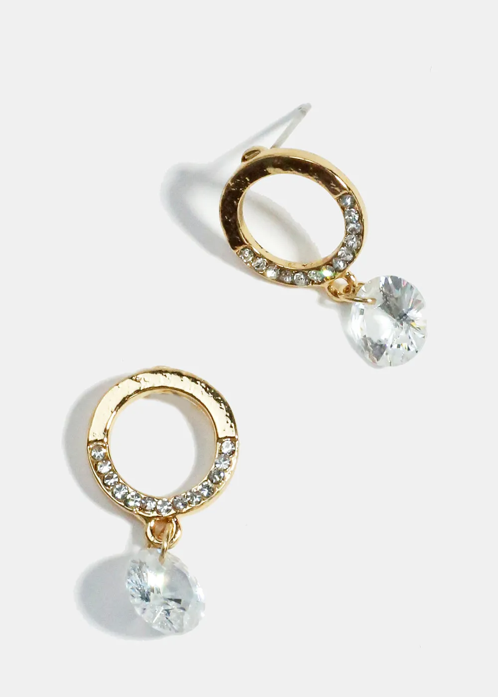 Rhinestone Circle Stud Earrings