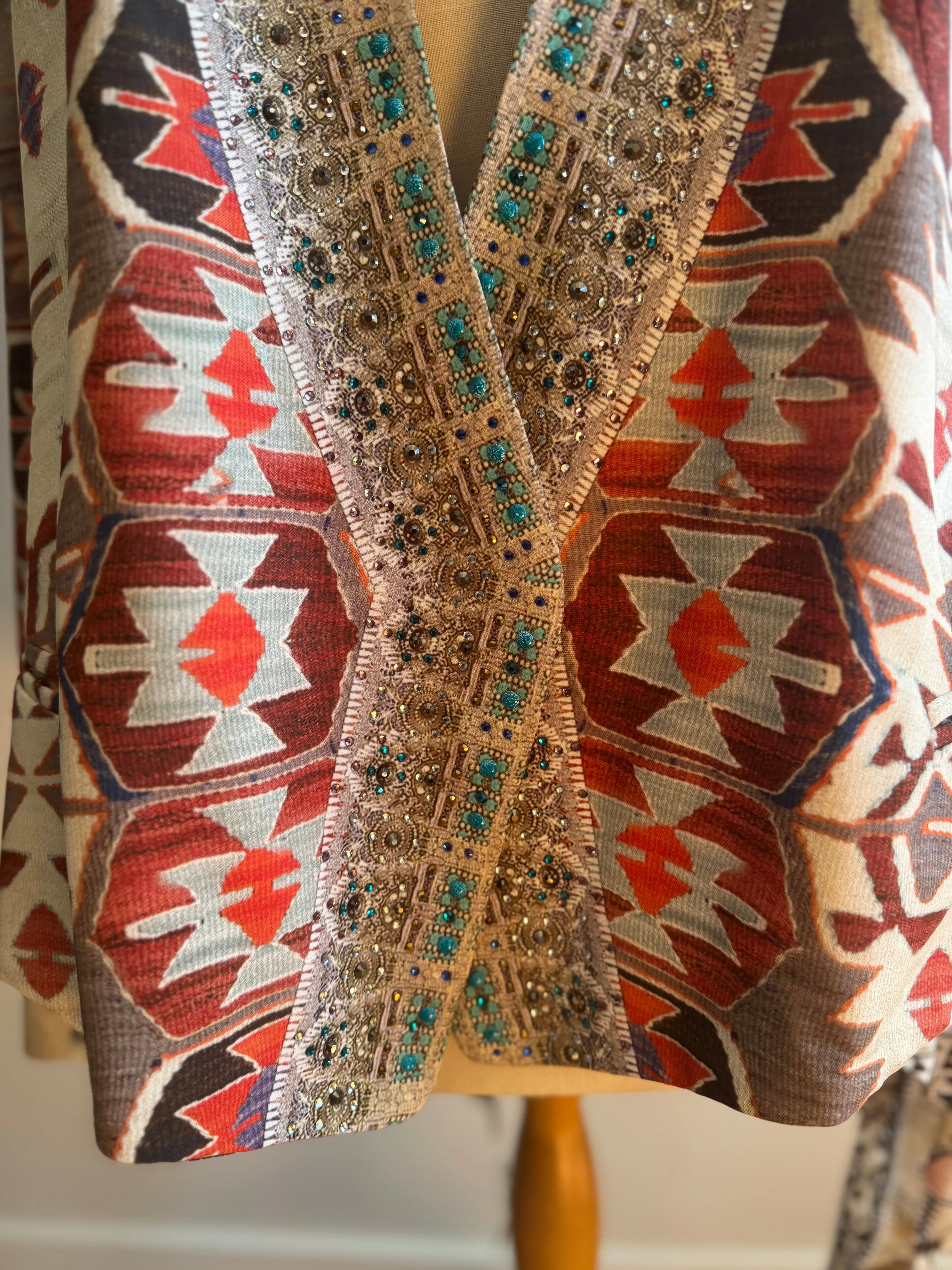 Vintage Camilla Blazer with Open Back - Crystals and Beaded details - Size 3 (10-12)