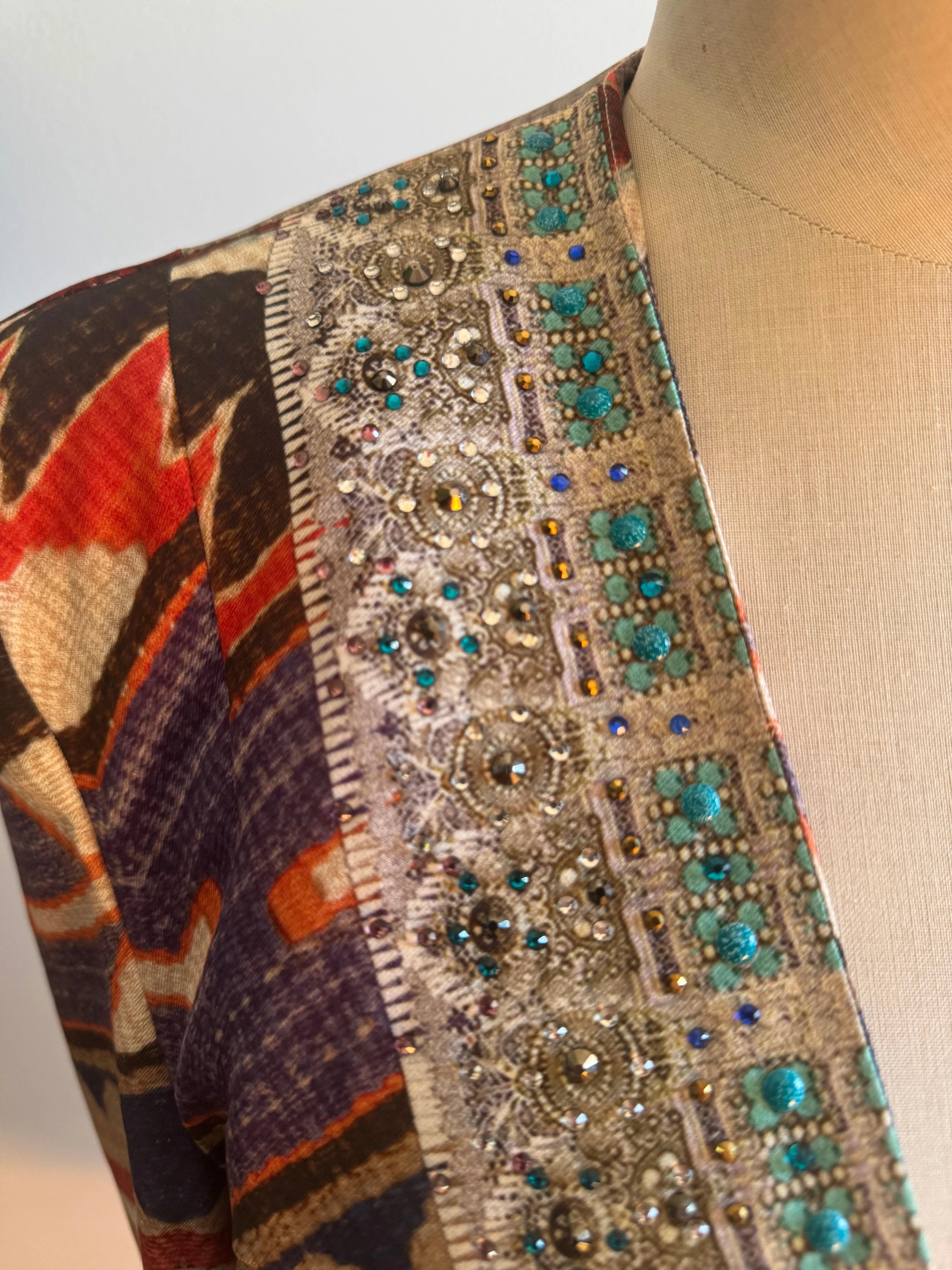 Vintage Camilla Blazer with Open Back - Crystals and Beaded details - Size 3 (10-12)